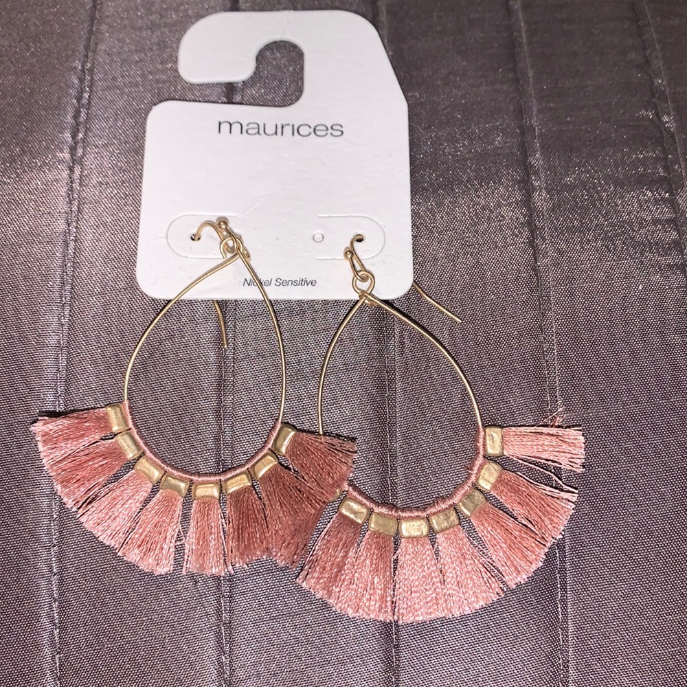 Pink tassel earrings